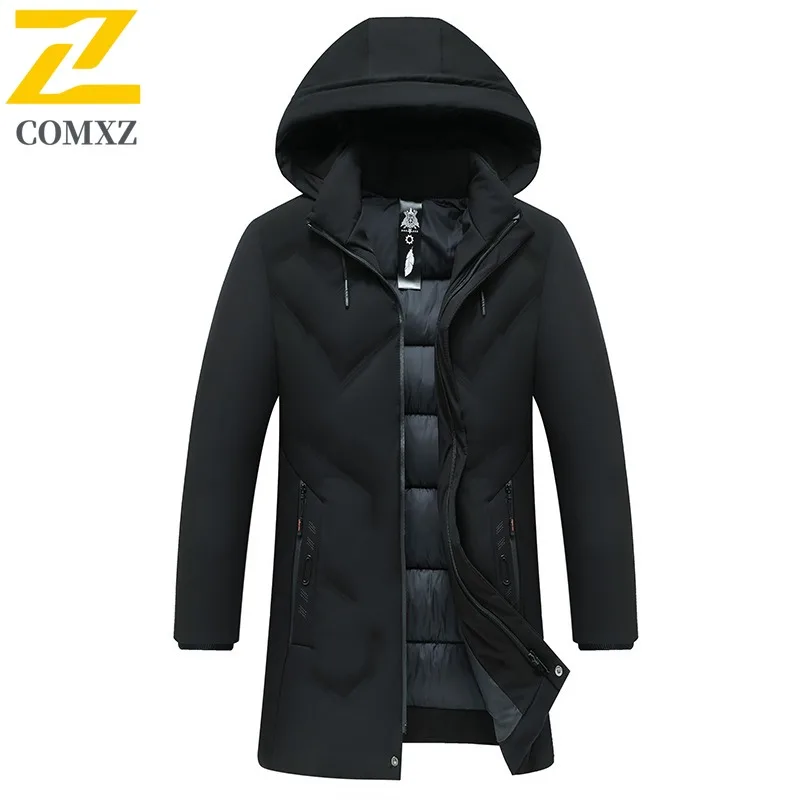 Men Outdoor Hood Jacket Winter Thermal Parka Thickened Windproof Coat Cold Weather  Waterproof Fleece Lined Streetwear Overcoat
