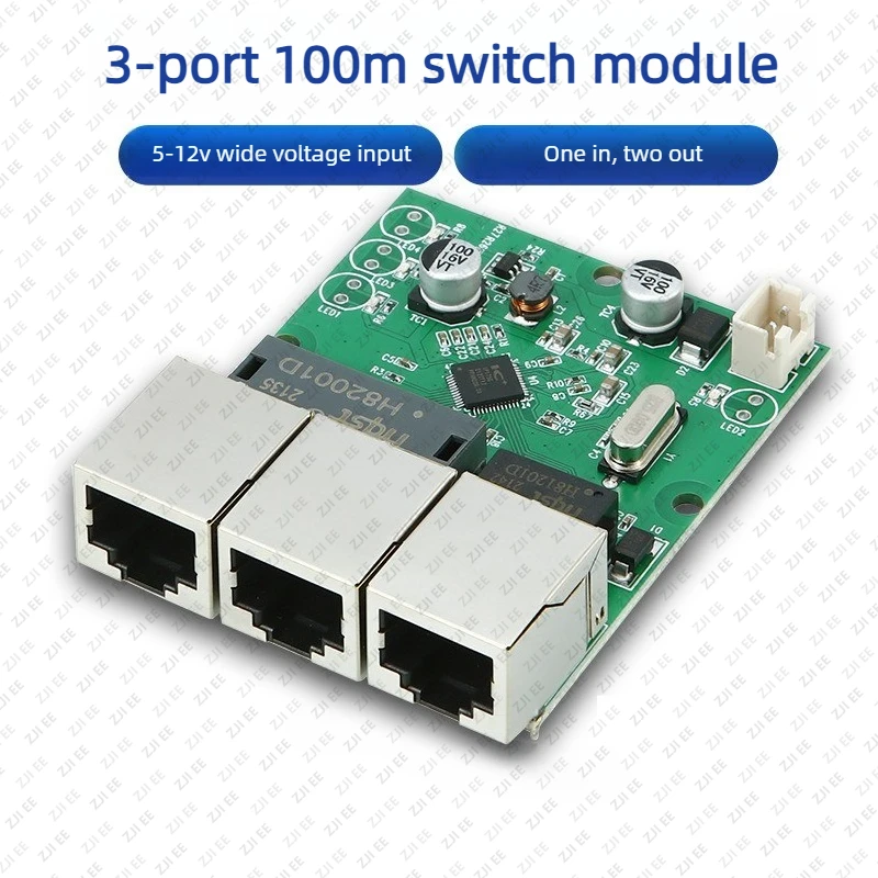 LX-SWF302 3-Port 100M RJ45 Switch-Modul, Stromsparendes Ethernet 86 Panel Roboter-Express-Schrank Austausch-Hauptplatine