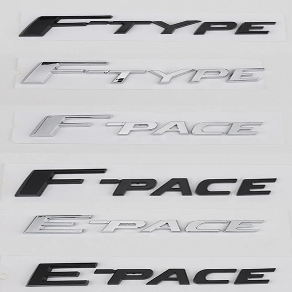 Per Jaguar F Sticker E-Pace F-Type F-Pace Logo Nero 3D Abs Chrome Logo Car Trunk Letter Sticker Badge Targhette Accessori