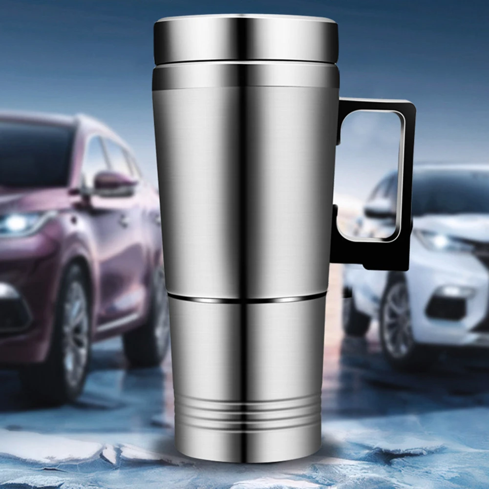 차량용 전기 가열 컵 12V/24V 300ML 물/커피/우유 보온 머그컵 물 가열기 병 스테인리스 스틸 여행용 전기 주전자