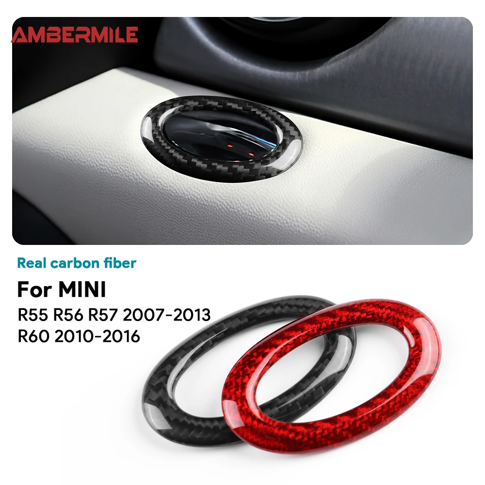 리얼 하드 탄소 섬유 부조종사 보관함 스위치 단추 프레임, 미니 쿠퍼 컨트리맨..