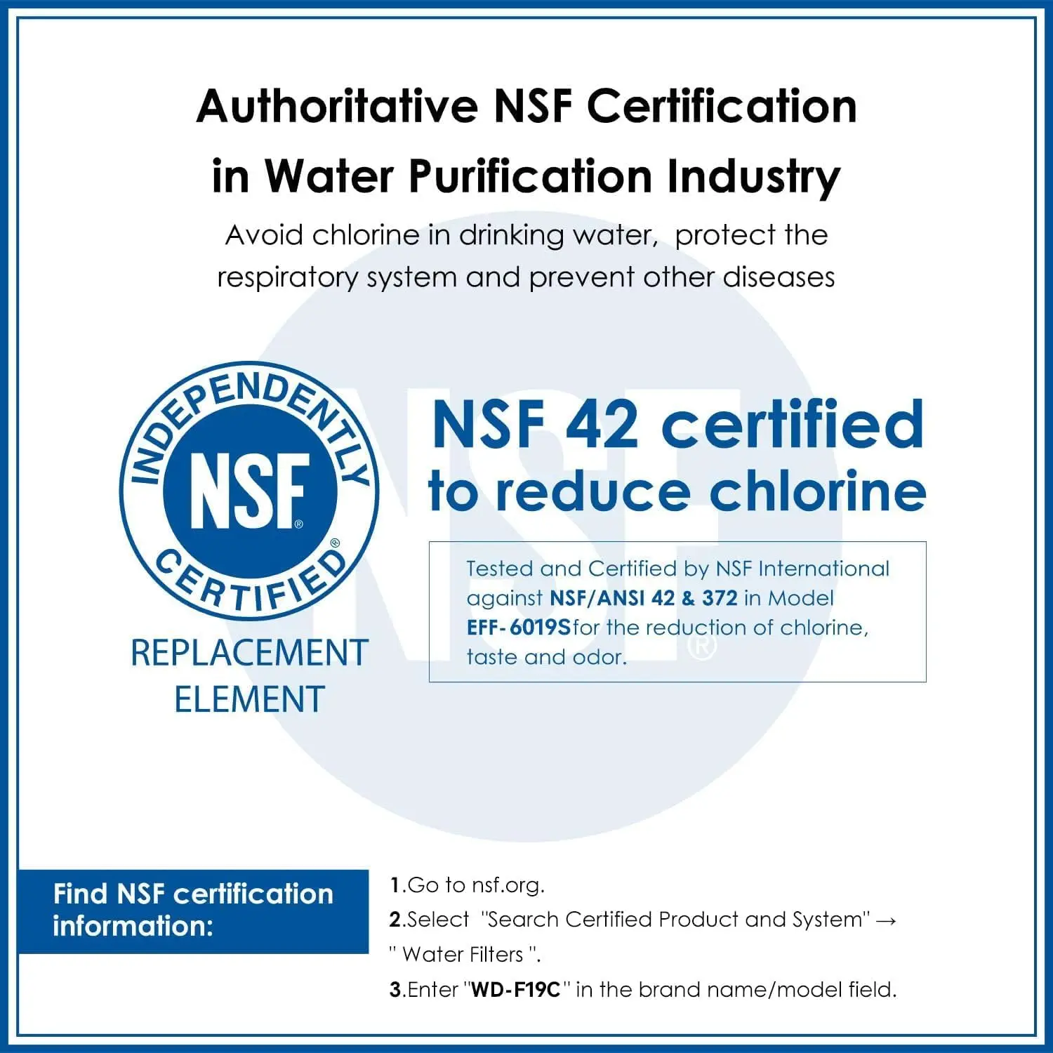 Waterdrop WD-F19C Refrigerator Water Filter Replacement for GE&reg; RPWFE&reg;, RPWF (with CHIP), Package May Vary