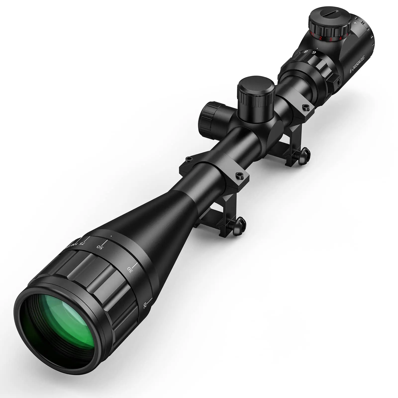 Description Picture 2 of itemCVLIFE Hunting Rifle Optics Scope 6-24x50 AOE Red and Green Illuminated Green Film Gun with Free 20mm Mount