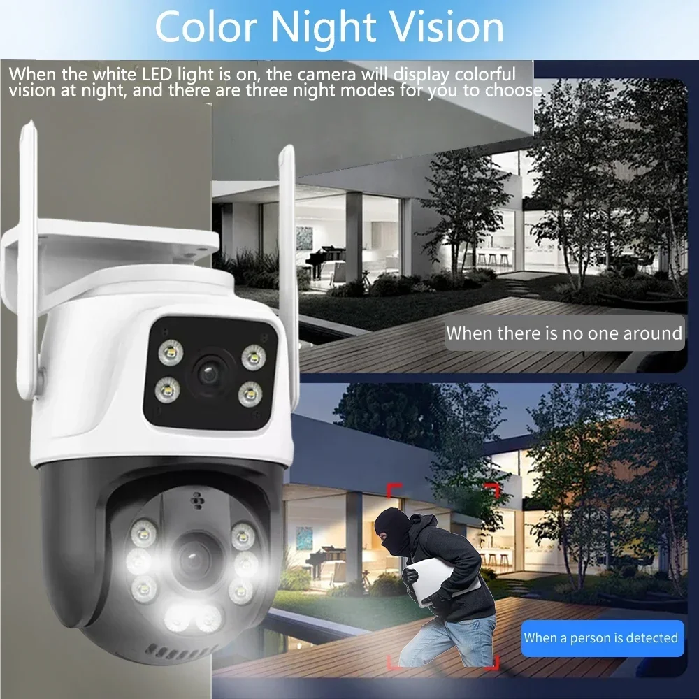 10CH 8MP 4K NVR 보안 WiFi PTZ 카메라 시스템 홈 비디오 감시 키트 자동 추적 2-오디오 기록 야외 카메라 세트