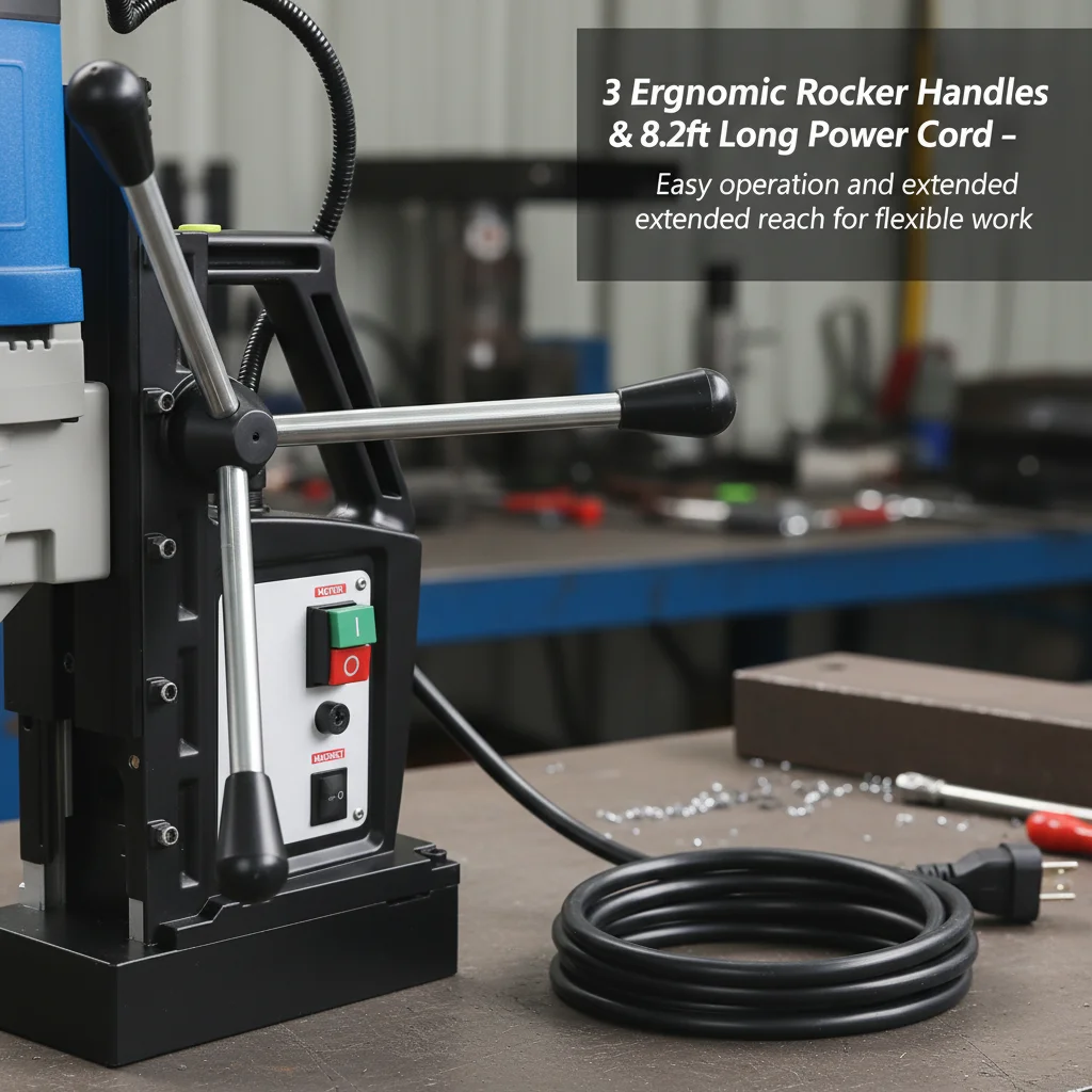 1680W Magnetbohrmaschine, MT3 Spindel Tragbare Magnetbohrmaschine für Stahl und Metall, 395 U/min 13800N Magnetkraft 220V EU – Detail 6
