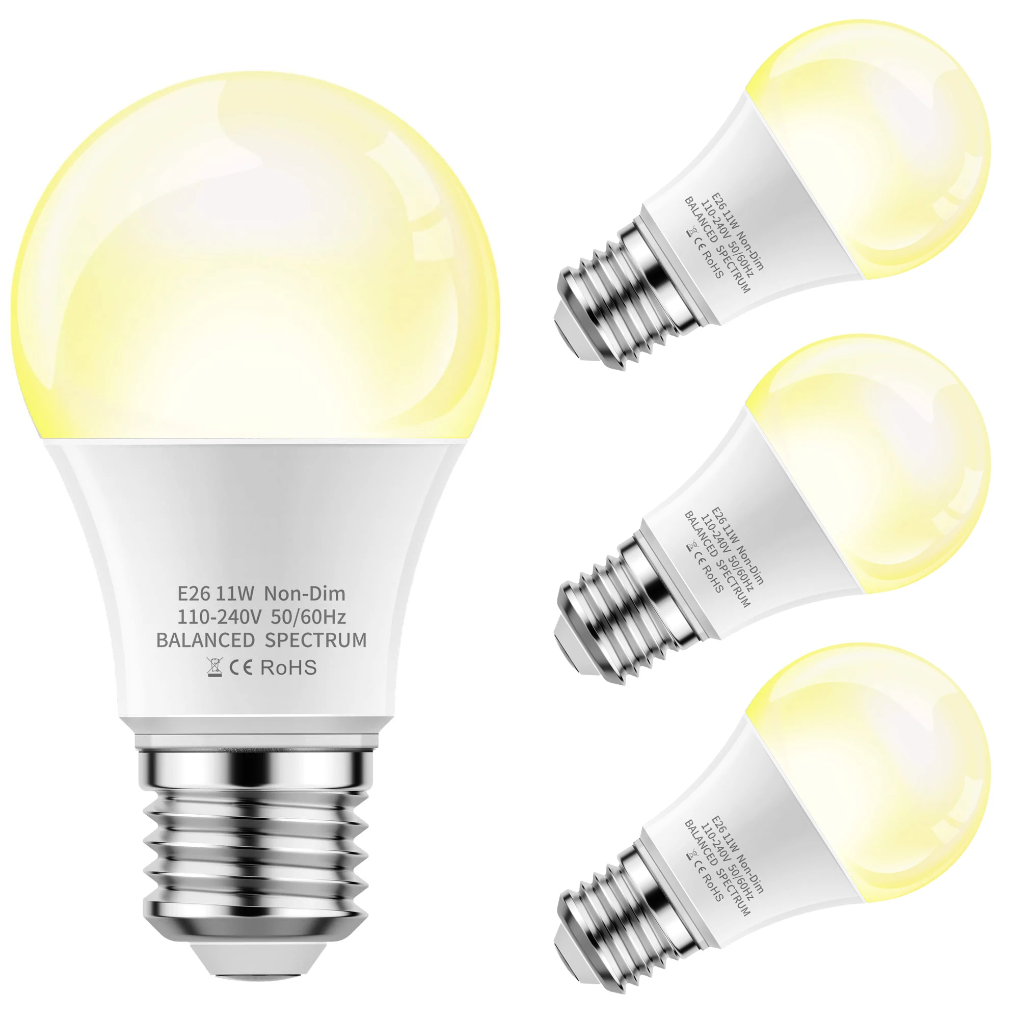 Lampadina Led Grow Light A19, Lampadine Per Piante A Spettro Completo E26 Base 11W Grow Bulb 100W Equivalente Per Piante Da Interno, Avviamento Di Sem