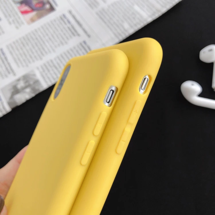 Yellow Matte Silicone TPU Back Cover Phone Case
