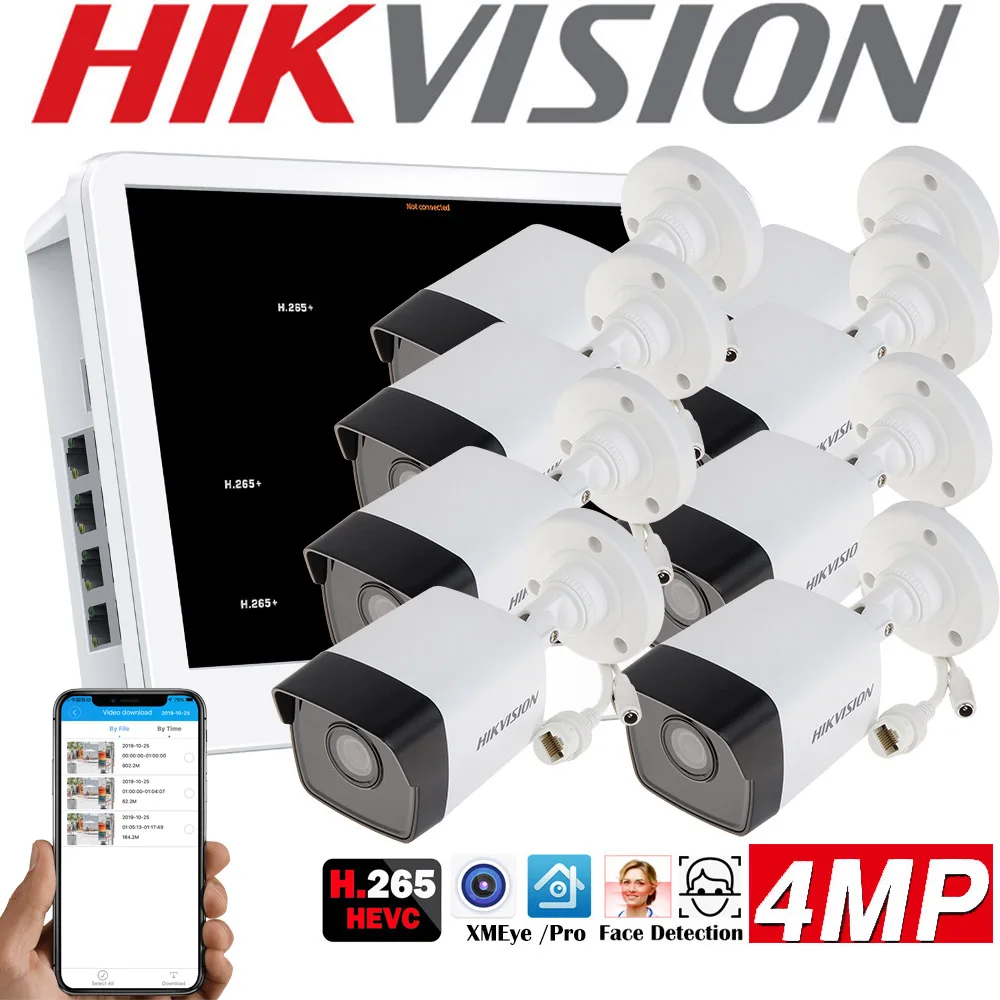 طقم كاميرا IP رصاصة أصلية من hikvision متعدد اللغا...