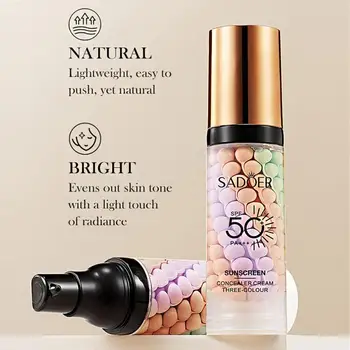 Primer a 3 colori Crema isolante a copertura totale Correttore viso Trucco Pori invisibili Controllo olio Uniforme/Lumina il colore della pelle 1