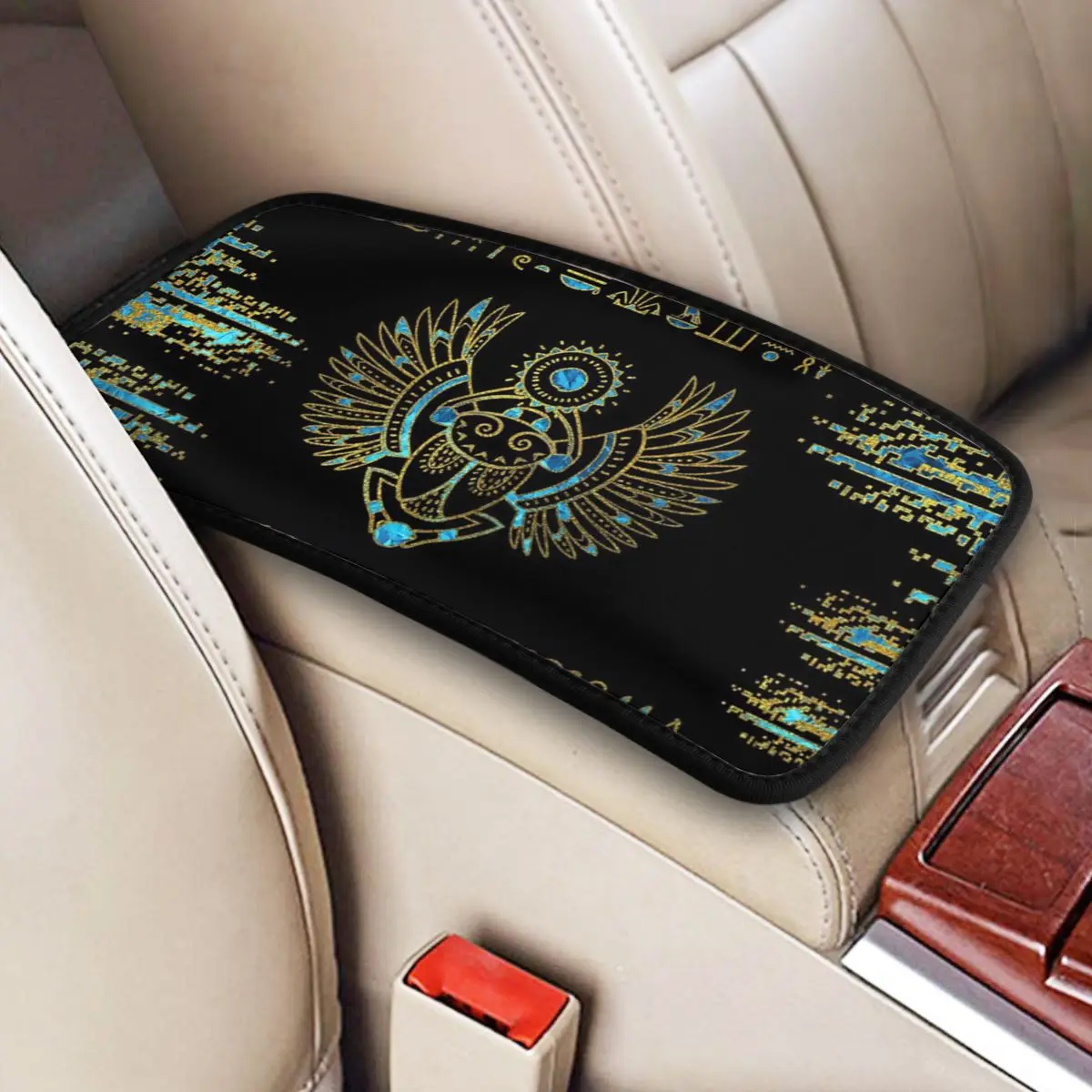 EgyptianScarabCenterConsoleCoverPadforCarsAncientEgyptAuto