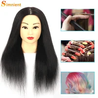 100% tête de poupée de cheveux humains réels pour la coiffure Kit de tête de formation professionnelle tête de Mannequin style pour pratiquer fer à friser chaud St 6