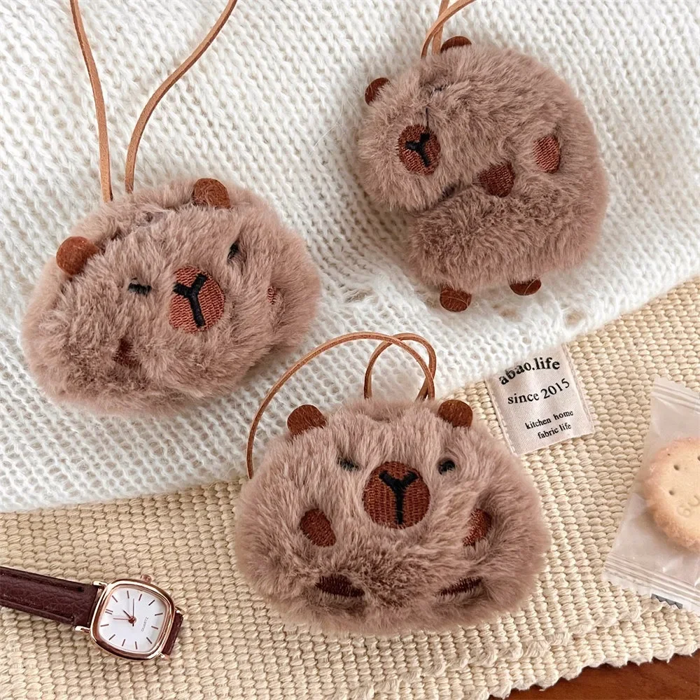 Cute Plush Capybara Keychain Cartoon Bag Pendant Capybara Doll Brooch Fluffty Animal Doll Key Ring Pendant Men Women Image 10
