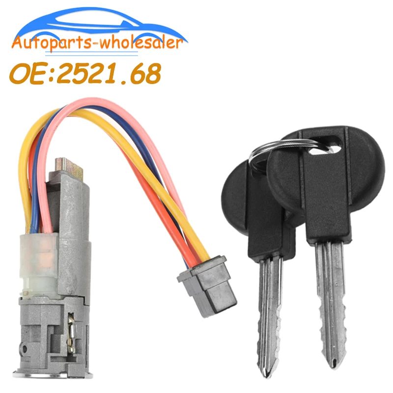 Ignition Starter Switch Barrel Lock With 2 Keys For Citroen C15 2000-2006
