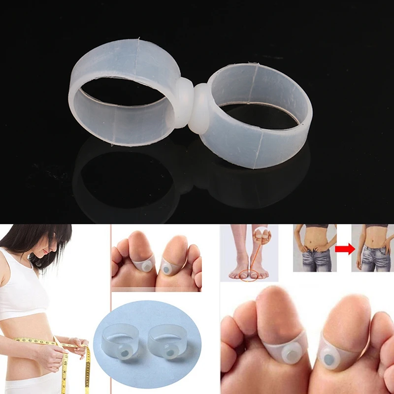 2Pcs/Pair Magnetic Therapy Slimming Toe Rings Fast Lose Weight Burn Fat Reduce Fats Body Silicone Foot Massage Toe Rings toe rings