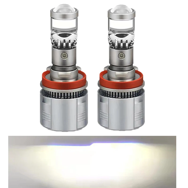 Mini farol led h7 h4 h11 h8 h9 lente do projetor laser 9005 hb3 super brilhante com canbus para