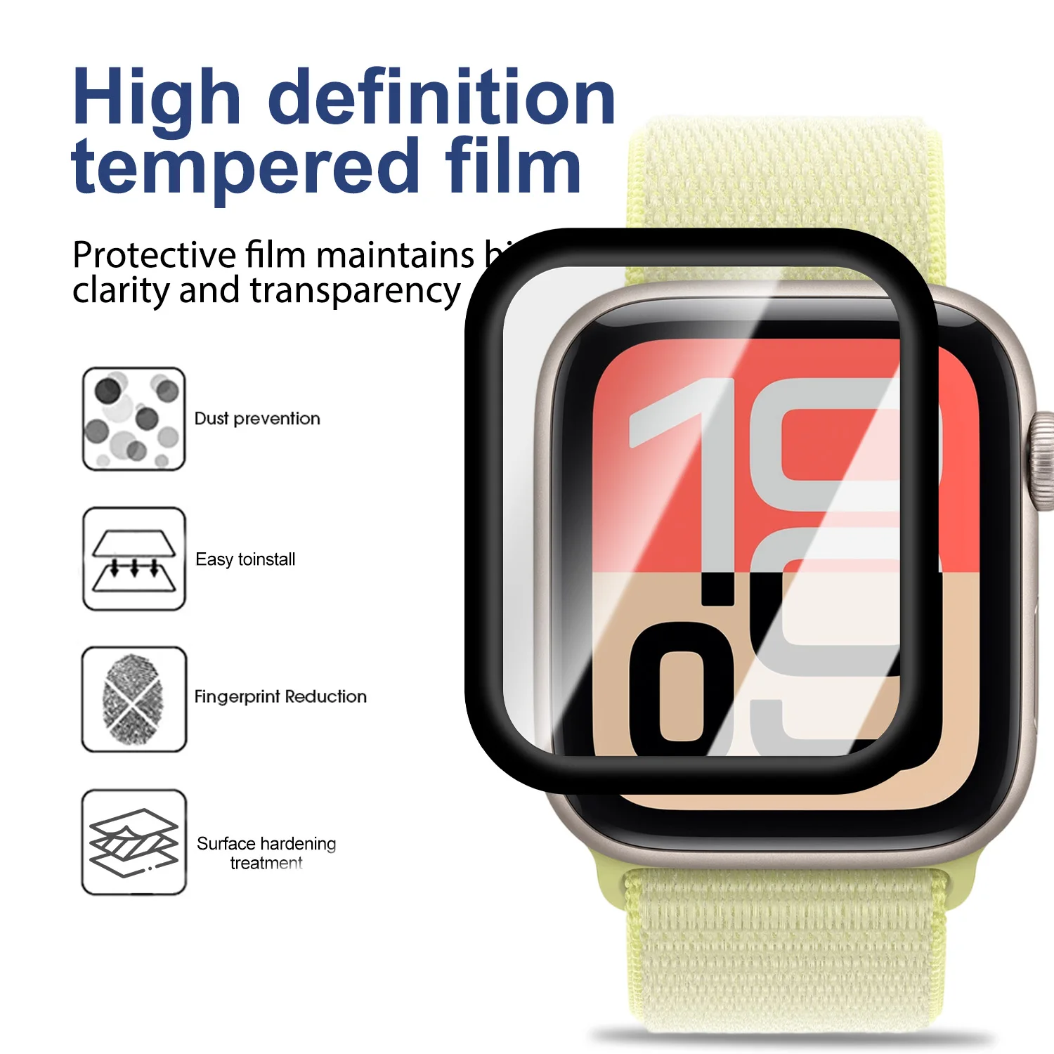 Ultra Clear Soft Screen Protector for Apple Watch – Easy Install, Non-Glass Film