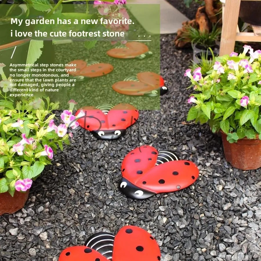 Outdoor villa courtyard sub ladybird stepping stone garden layout paving non-slip stepping stone