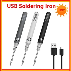 Portable Cordless Electric Soldering Iron USB 5V 8W Ceramic Core Heating Temperature Adjustment Welding Solder Iron Repair Tool