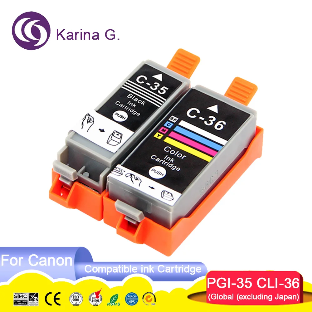 PGI-35 PGI-36 PGI 35 36 PGI35 PGI36 Premium Color Compatible Ink Cartridge for