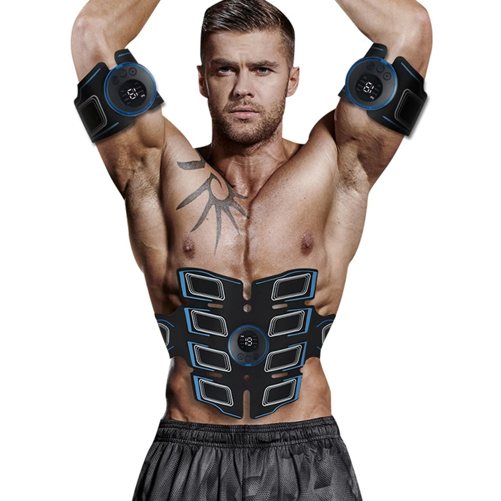 USB Rechargeable Muscle Massager Portable Muscle Trainer Abdominal Muscle Shaping Belt Exercise Fitness Massager Relax Fatigue