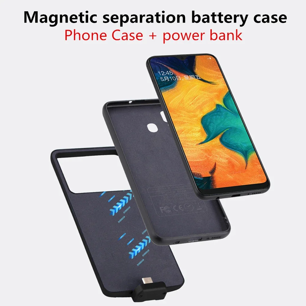 마그네틱 배터리 충전기 케이스, 삼성 갤럭시 A11 미국 버전 보조베터리 케이스, 5000mAh 외장 배터리 보조배터리 커버 케이스