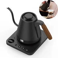 800ml Electric Hand Punch Gooseneck Coffee Pot Home Electric Kettle Office 304 Stainless Steel Teapot Temperature Control Kettle 1