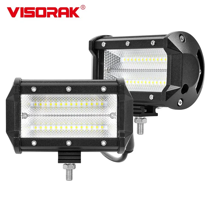 VISORAK 5inch Offroad Tractor SUV 4x4 Car 4wd ATV Pickup Truck Flood LED Work Light Bar For Jeep