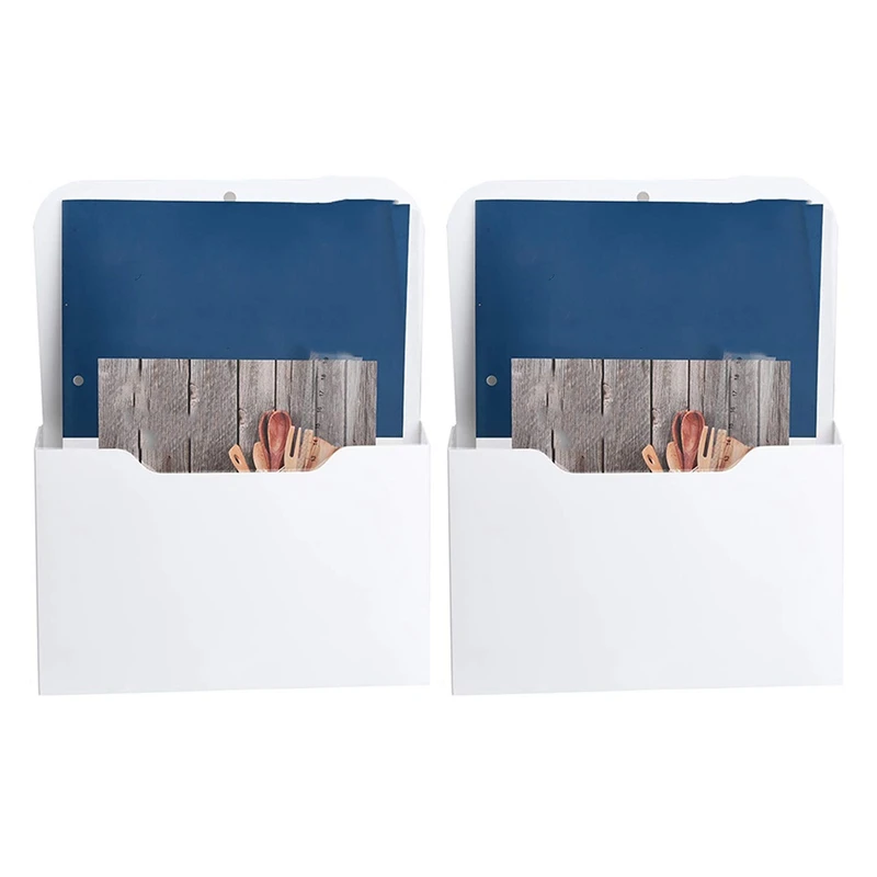 

2X Magnetic File Holder - Magnetic Paper Holder, Pocket Organizer Office Supplies Storage Mail Organizer For Notebooks