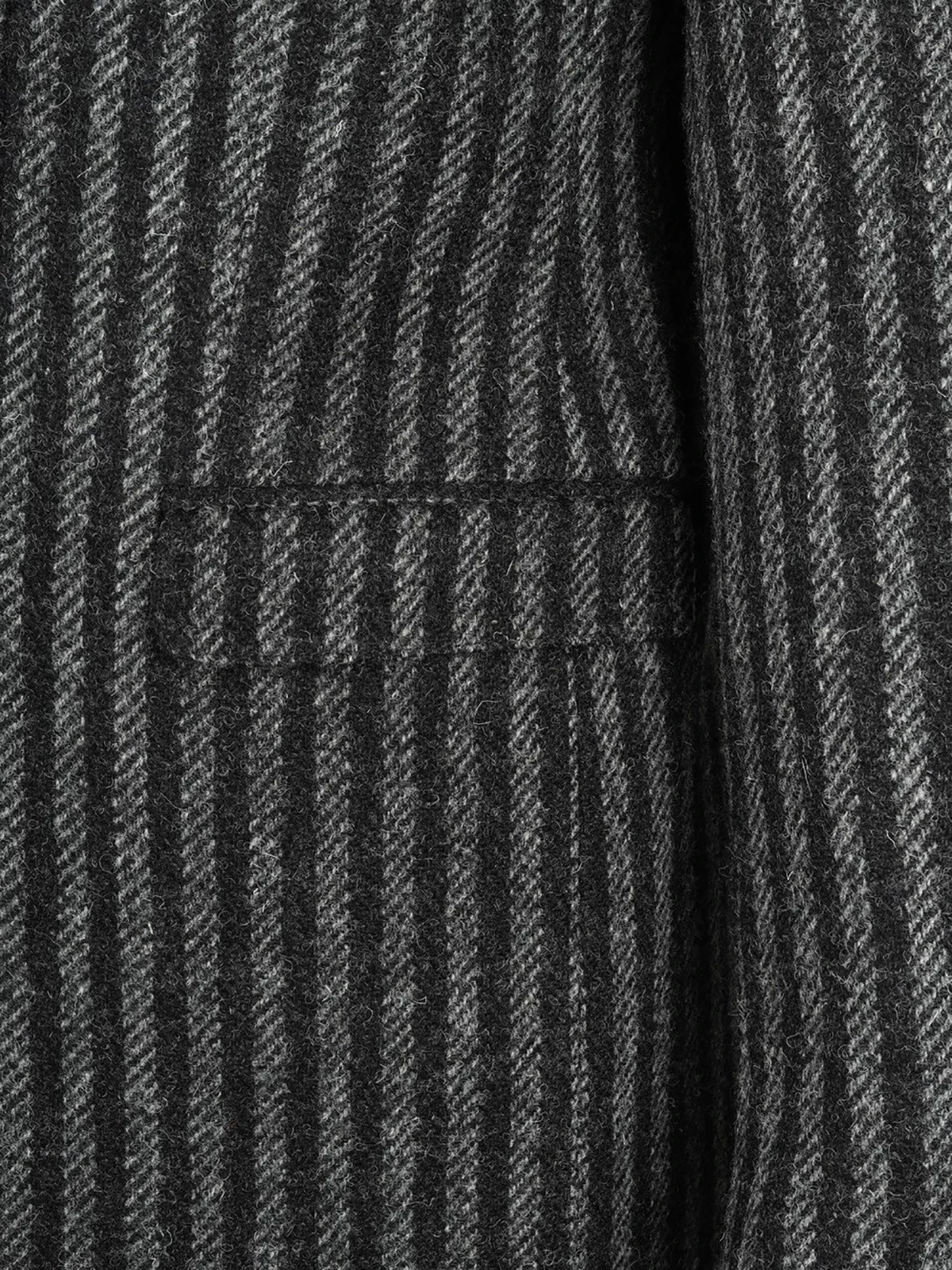 Winter Pinstriped Long Coat For Men Slim Fit Windbreak Woolen Overcoat Business Office Jacket Custom Made