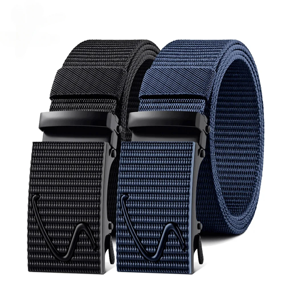 Luxshiny Cinturón De Nylon Ajustable Para Hombre Con Hebilla De
