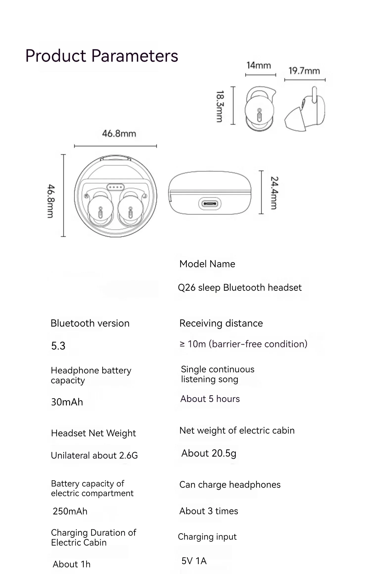 ouvido sem fio Bluetooth, auriculares de redução