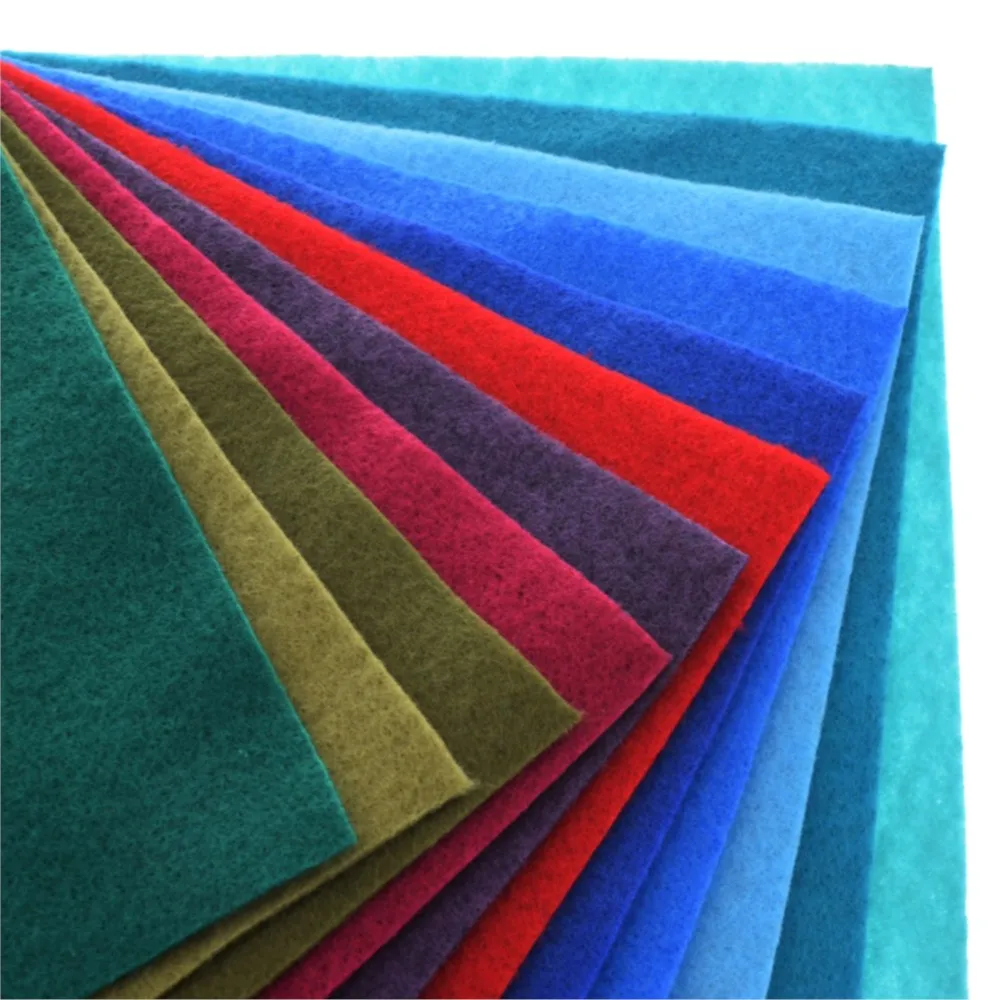 Chainho,Polyester Non Woven Soft Felt Fabric,Thickness:1mm,DIY Sewing Quilting Material,42 Pieces Bundle,15x15cm/Piece,25SF1