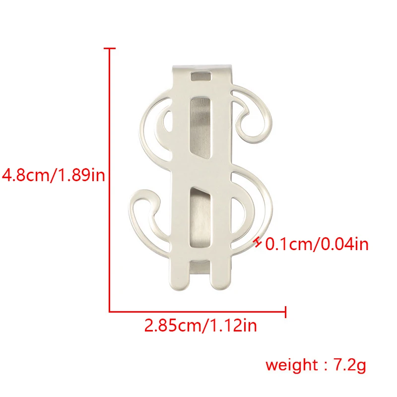 Money Clip 1PC Stainless Steel Cash Bills Credit Clip Slim Dollar Design Fashion Coin Banknote Cash Clamp Holder