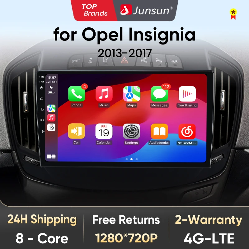 Junsun V1 AI Stimme Drahtlose CarPlay Android Auto Radio Für Opel Insignia 2013-2017 4G Auto Multimedia GPS 2din autoradio