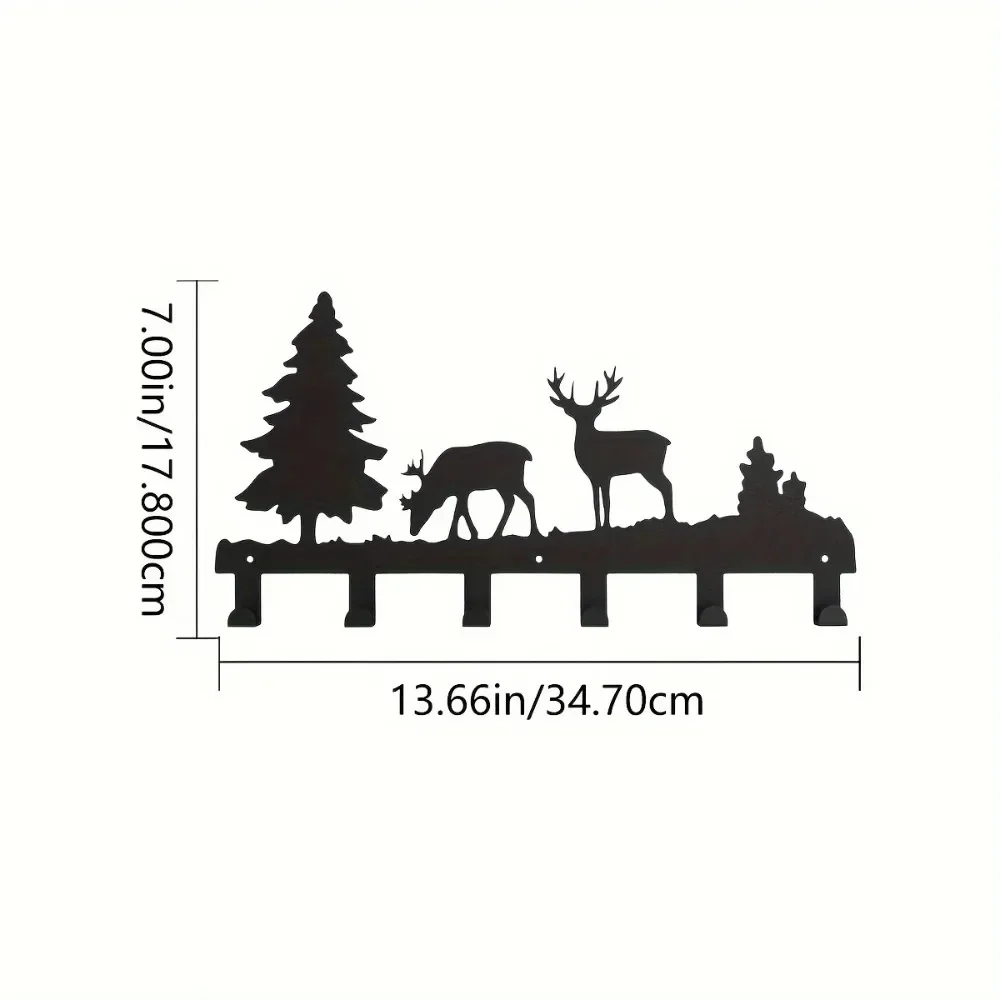 Metal Elk Key Hooks - Wall-mounted and Multi-Purpose for Clothes, Bags and Keys. Enhance Room Aesthetics and Home Decor 2