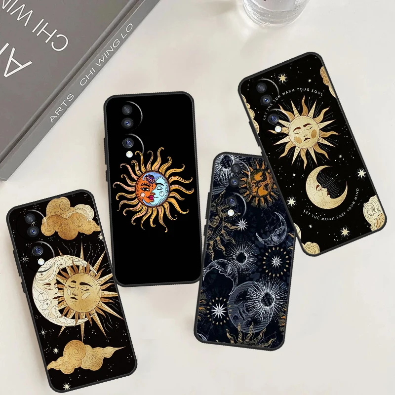 Psychedelic Sun and Moon Art Phone Case Back Cover