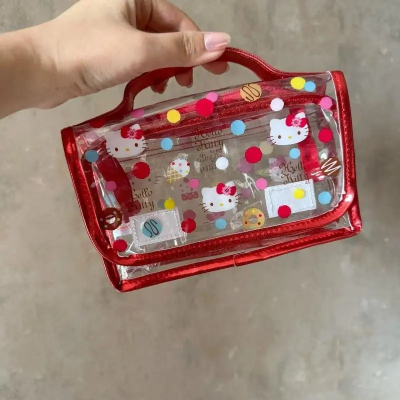 

Kawaii Sanrio Anime Storage Bag Cute Hello Kitty Cartoon Portable Portable Travel Waterproof Toiletries Handbag Gifts for Girls