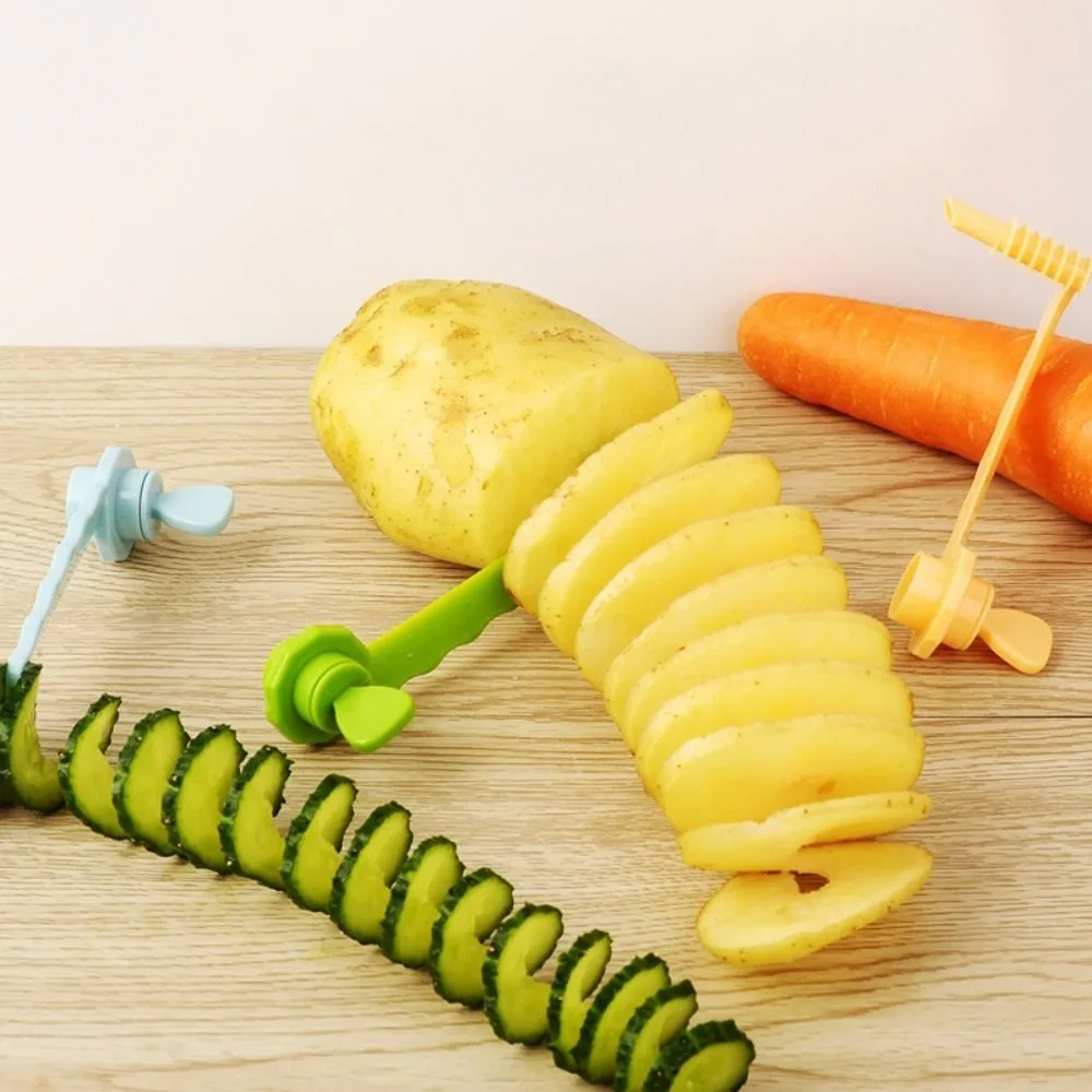 Spiral Slicer Manual Spiral Screw Slicer Vegetable Tool Labor-saving Rotate Potato Slicer Plastic Potato Spiral Slice Cutter Fruit