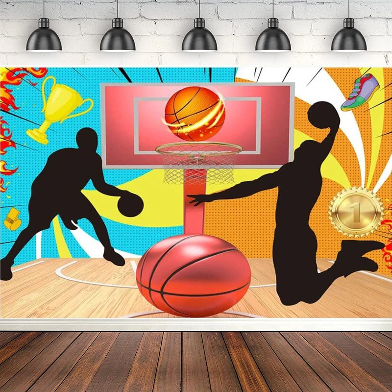 Photography Backdrop Dunk Basketball Sport Game Theme Shoes Background