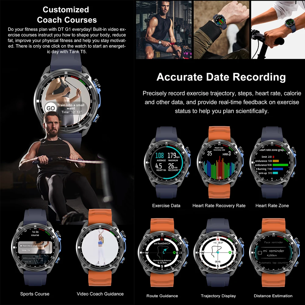 2026 New Smart Watch Men Built In Dual Band Gps Map Compass Altimeter Barometric 3atm Waterproof Amoled Hd Smartwatch, Alina Gadgets