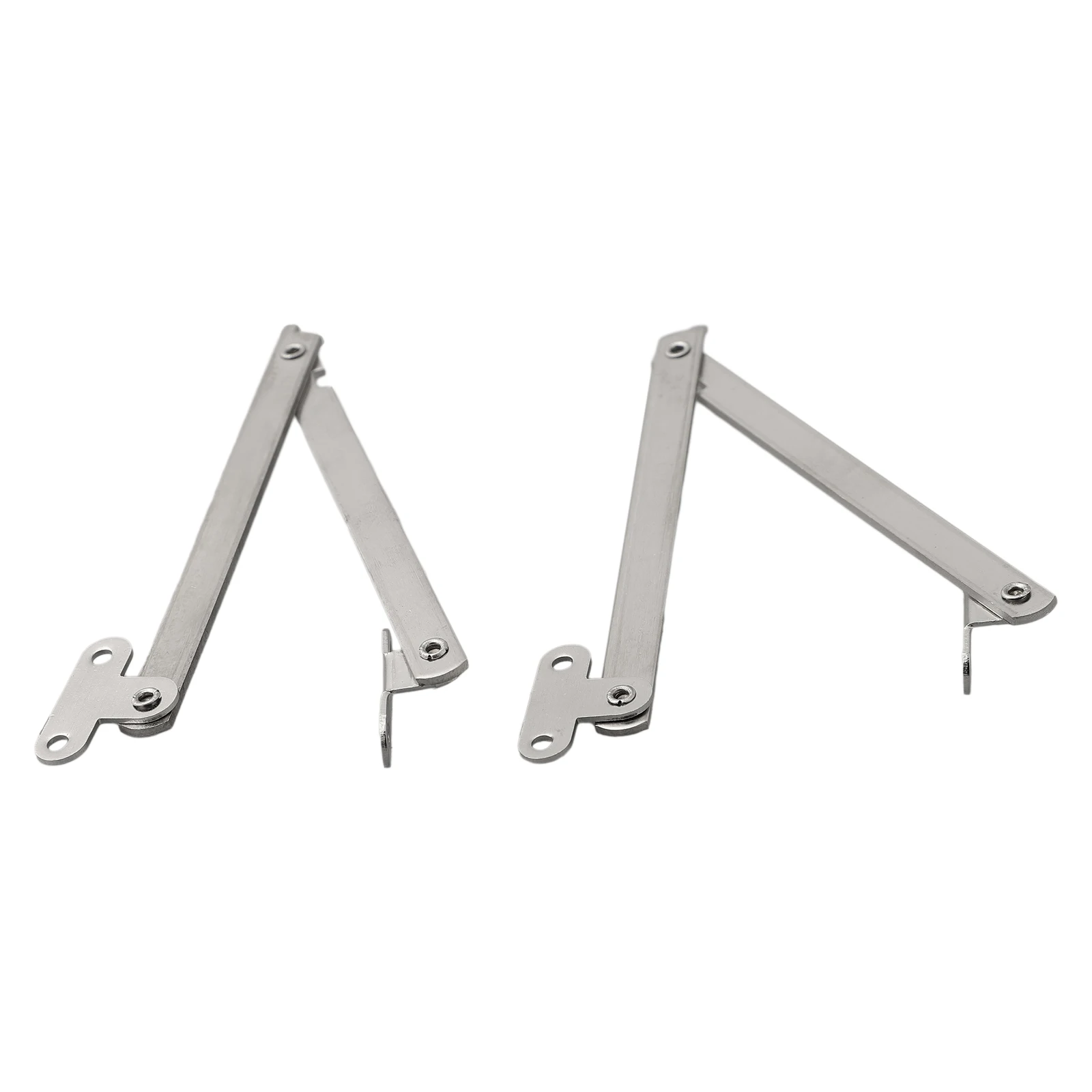 Description Picture 6 of item2 Pcs Lid Support Hinges Stainless Steel Double Folding Brace Cabinet Door Supporting Furniture Pull Rod Folding Pull Rod