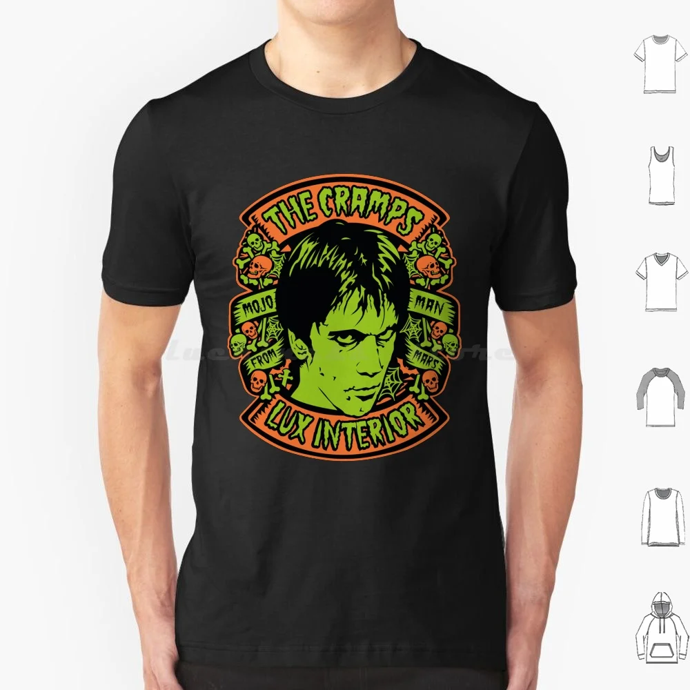 Lux Interior T Shirt Big Size 100% Cotone Tour I Crampi Cover The Crystals Album The Crystals Logo I Crampi I Crampi Musica