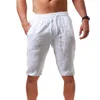 Men's Cotton Linen Shorts Pants Male Summer Breathable Solid Color Linen Short Trousers Fitness Streetwear S-3XL 5