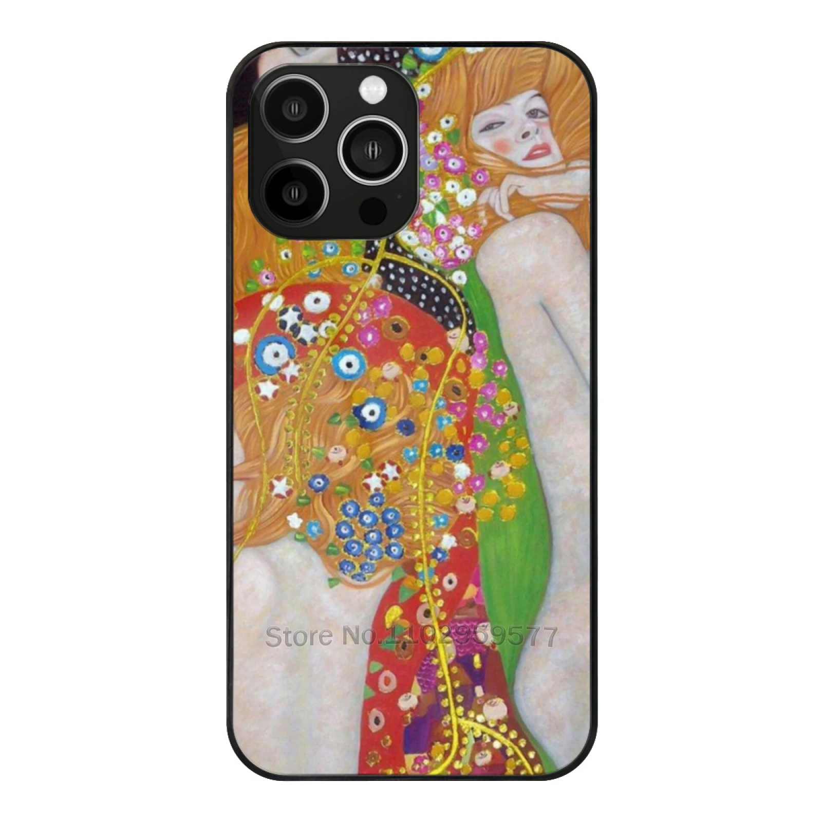 

Water Serpents-Klimt Tempered Glass Shell For Iphone 13 14 12 11 15 Pro Max Mini 8 7 X Xr Xs Plus Phone Case Gustav Klimt Klimt
