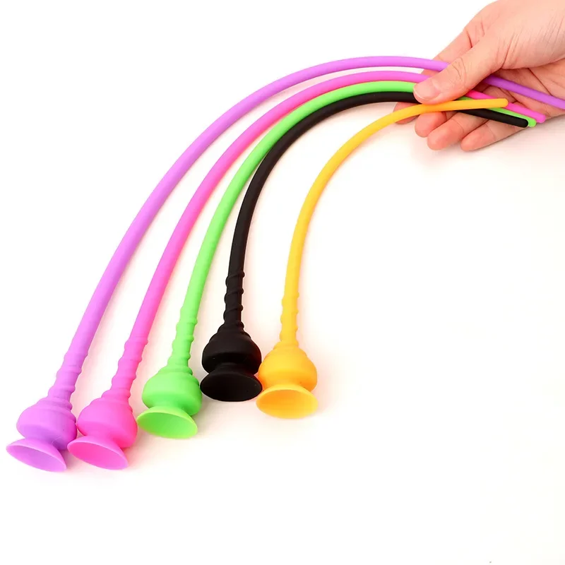 Penis Sex Toys 5 Colors Silicone Horse Eye Stick Penis Plug With Suction Cup Urethra Beads Urethral Stimulator Masturbation Sex Toy for Men Gay