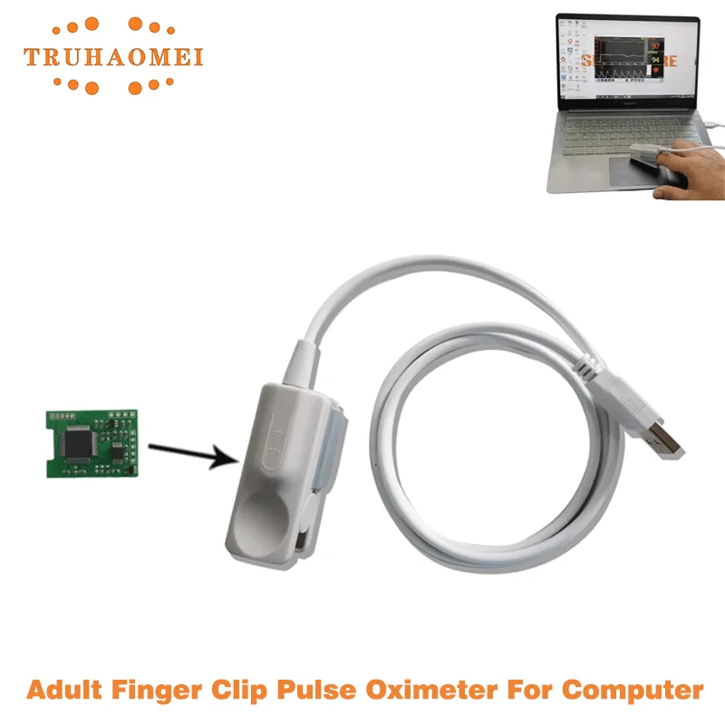 Portable USB Finger Clip Pulse Oximeter with Software Integration