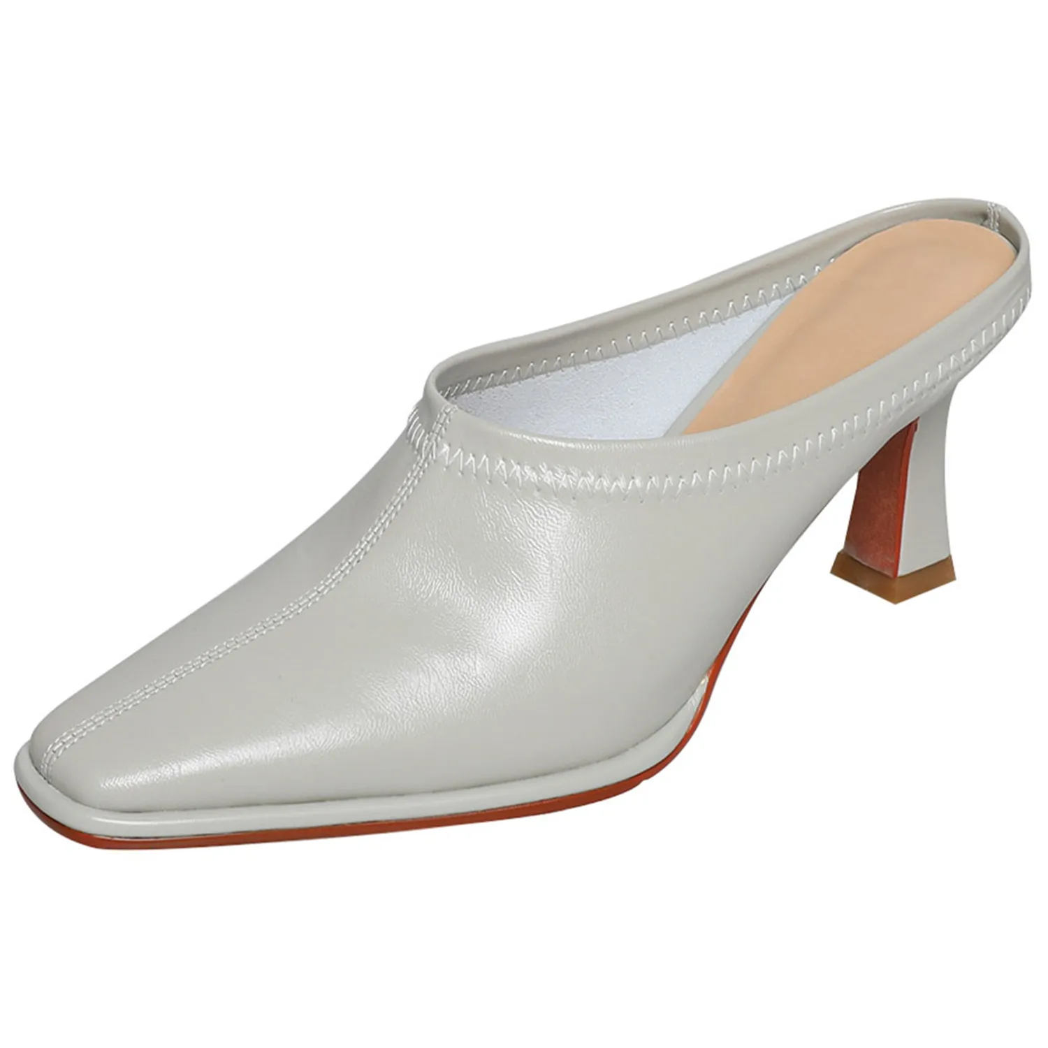 

【ENMAYER】2023 Genuine Leather Shoes Women Sandals High Heel Party Wedding Shoes Ladies Summer Sandals Woman BIG SIZE34-40