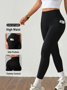 Women Yoga Leggings with Pockets High Waisted Super Soft Tummy Control for Workout Running 1