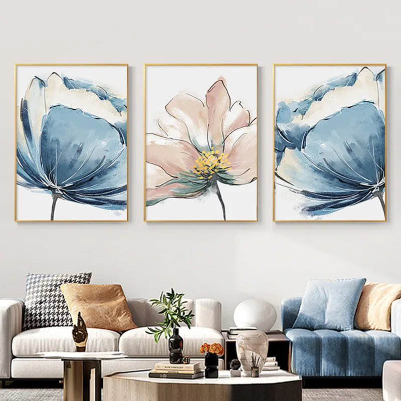 

Abstract Plant Flower Canvas Painting for Living Room Nordic Modern Home Decor Wall Art Posters and Prints Interior Picture