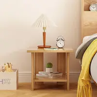 Simple Bedside table Solid Wood Nightstands Double-Layer Night table Living Room Sofa Side Table Modern Home Bedroom furniture 2